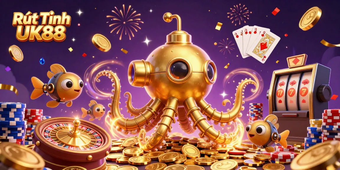 Withdraw funds securely with Rút Tiền UK88 amidst cascading gold coins and vibrant gameplay elements.