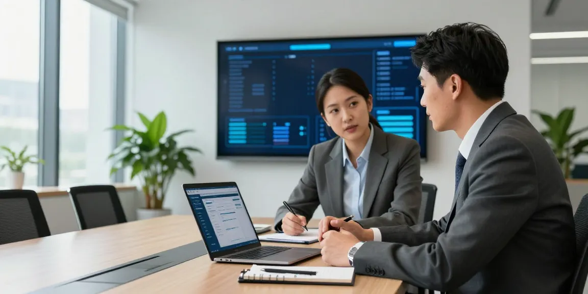 IT-Service Frankfurt beim Beratungsgespräch über IT-Sicherheit in modernem Büro.