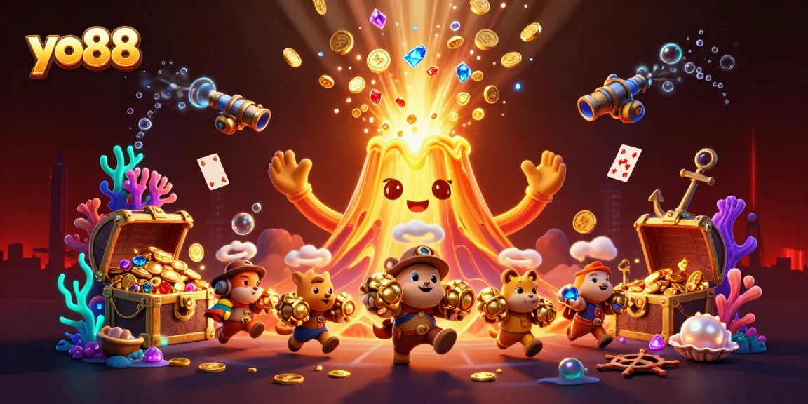 Win treasures at yo88 with explosive gold and adventure in a thrilling casino scene.