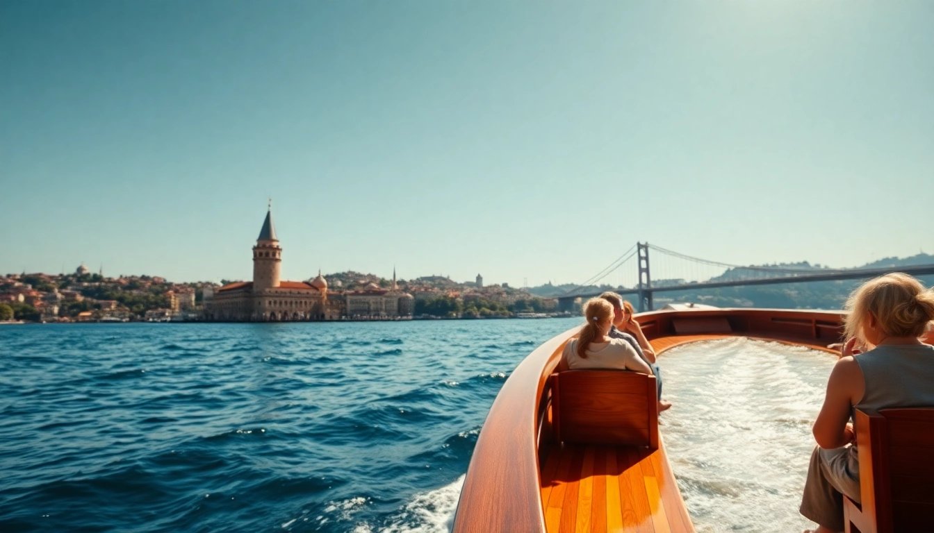 Bosphorus daytime cruise with scenic views and historic landmarks in the background.