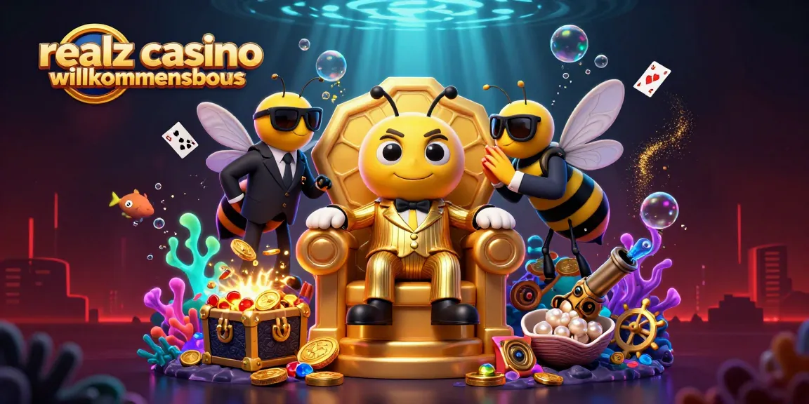 Erleben Sie den realz casino Willkommensbonus mit einem 3D-Mob-Boss, Wachsoldaten und spielerischen Elementen.