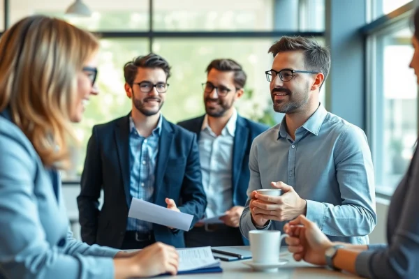 Headhunter Schweiz berät einen Klienten in einem modernen Büro mit natürlichem Licht