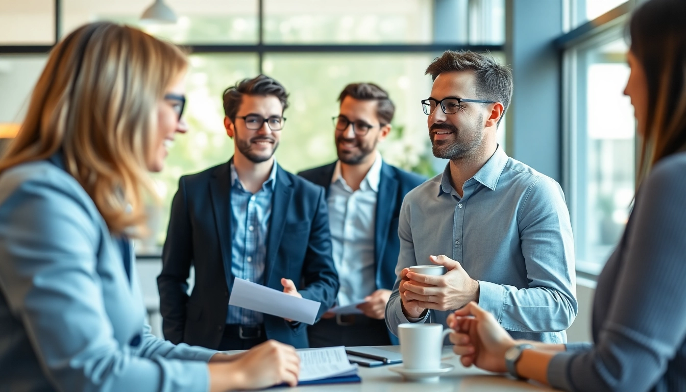 Headhunter Schweiz berät einen Klienten in einem modernen Büro mit natürlichem Licht