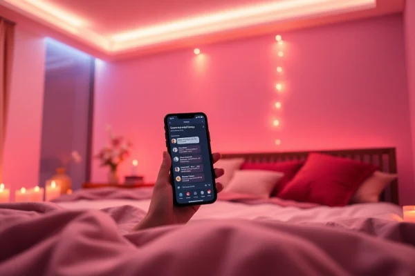 Experience the allure of ai sexting in a cozy, intimate bedroom setting.