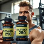 Verfügbare Option für sustanon 250 kaufen mit Fitnesszubehör im Hintergrund.