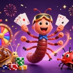 Engage with 188v as a colorful cartoon casino scene featuring animated dealers and vibrant lottery elements.